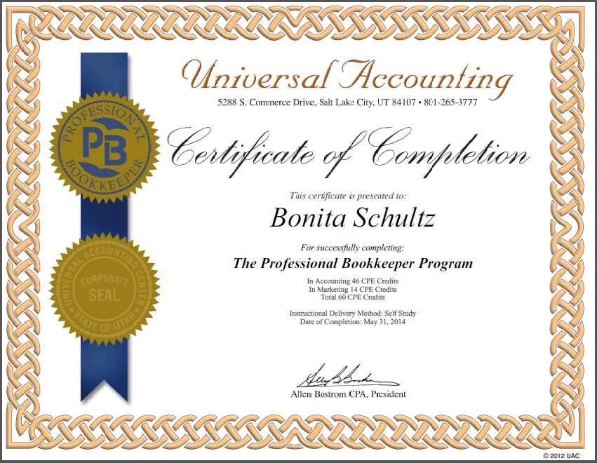 Professional Bookkeeper Certification | Universal Accounting School