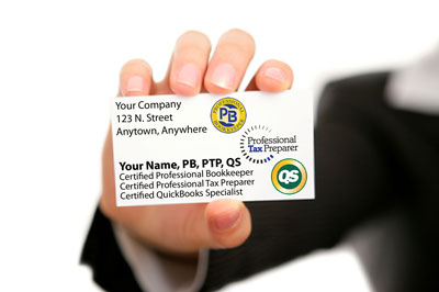 Bookkeeping, Tax Prep and Quickbooks Business Card