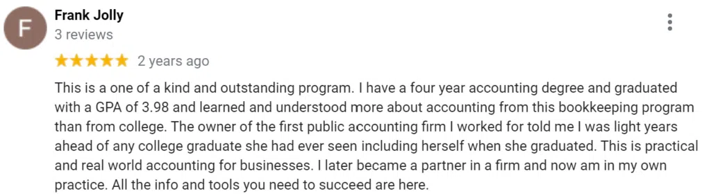 Frank Jolly 5 star Review